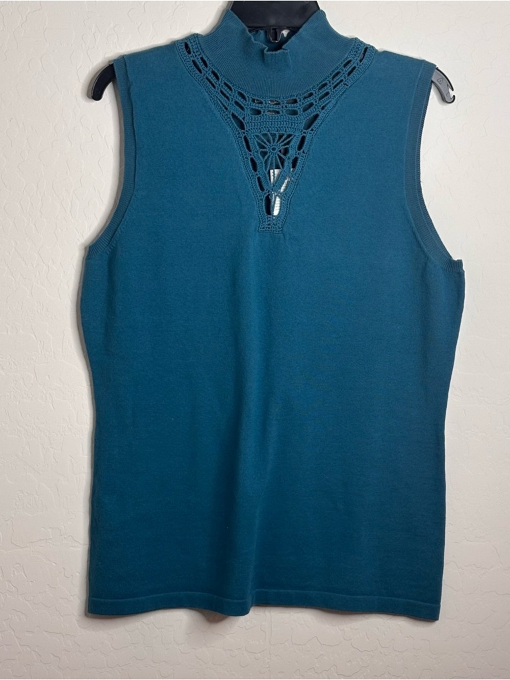 Debbie Shuchat KNIT Sleeveless Top Stretch blue SZ XL NWT